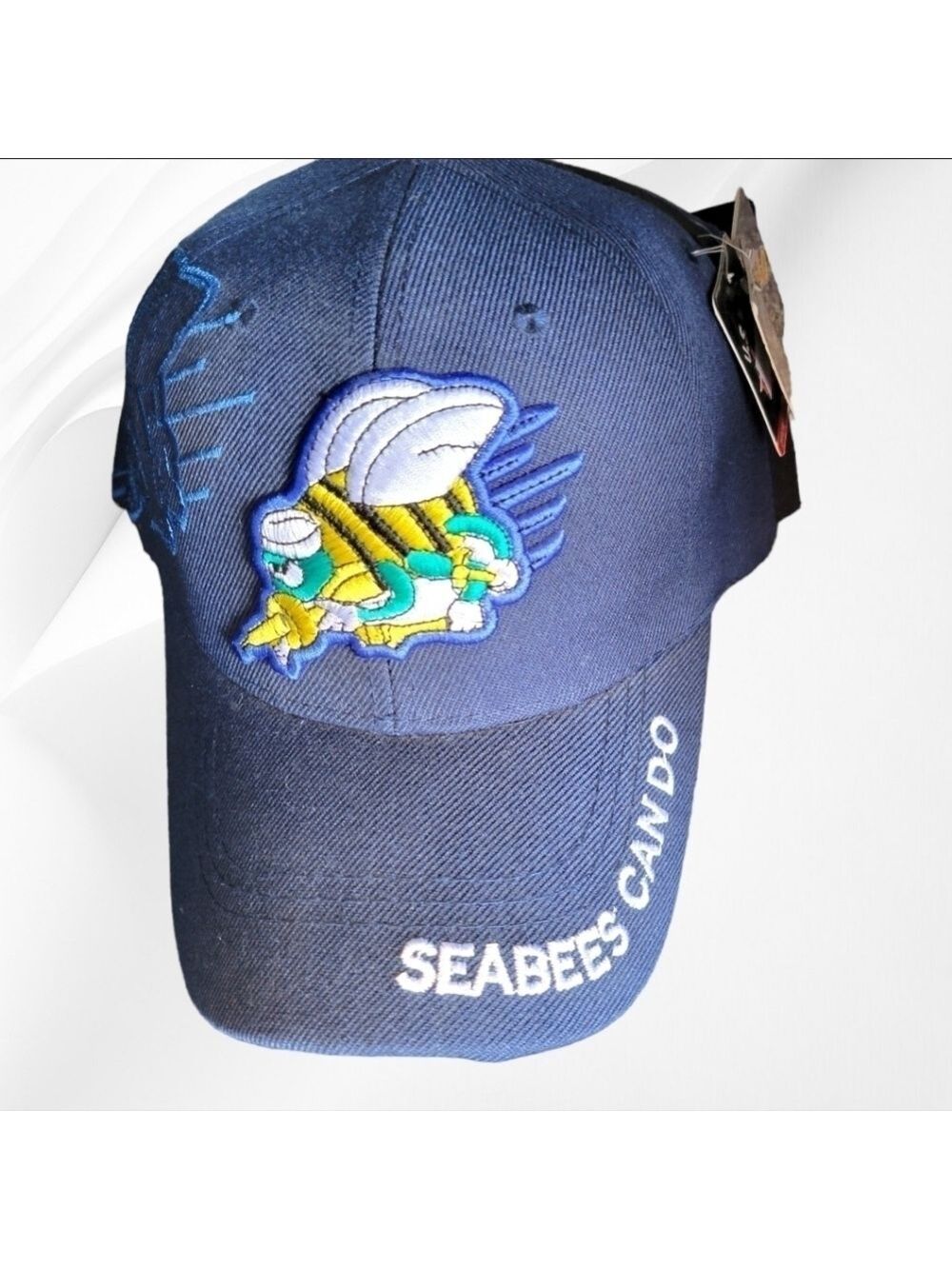 USA NAVY - SEABEES CAN DO - EMBROIDERED - MILITARY CAP - Blue